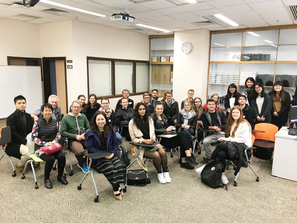 A group of 20 geography education students and professors from the University of Education in Salzburg Austria